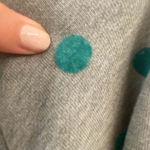 ModCloth Grey and Teal Polka Dot Sweater - Picture 4 of 4